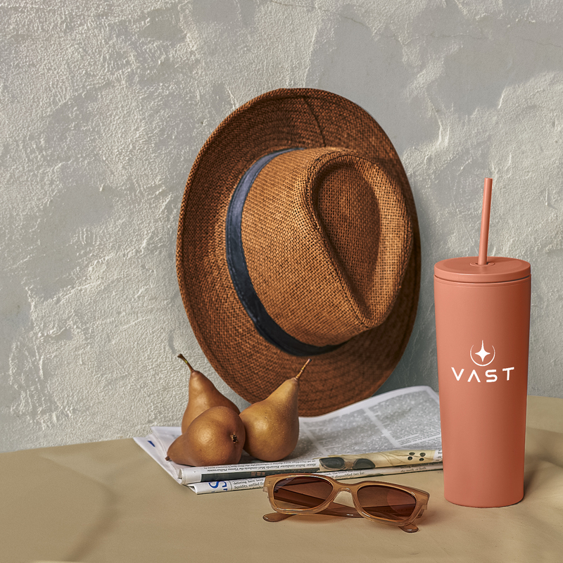 Kooshty Concorde Stainless Steel & Plastic Double-Wall Tumbler & Straw - 720ml